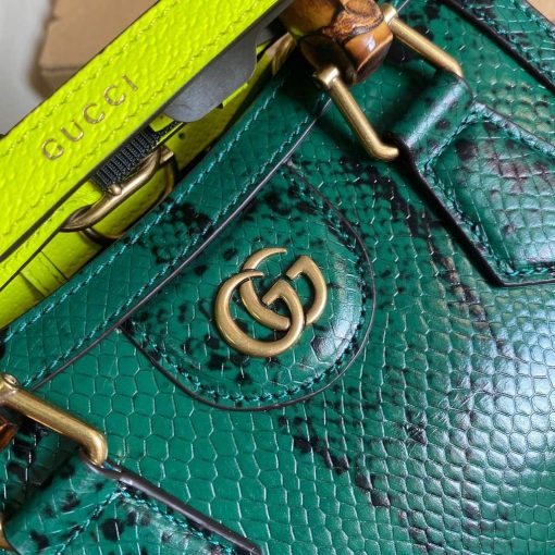 Gucci Diana Mini Tote Bag Snake Top Handle Bag Gucci Green - Image 6