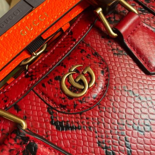 Gucci Diana Mini Tote Bag Snake Top Handle Bag Gucci Red - Image 5