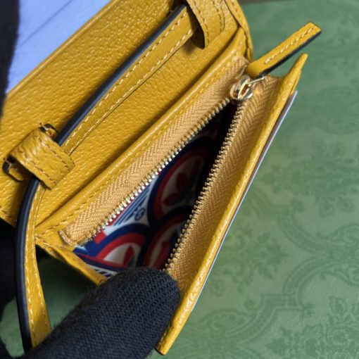 Adidas x Gucci Card Case With Horsebit Off-black And Yellow Leather - Image 9