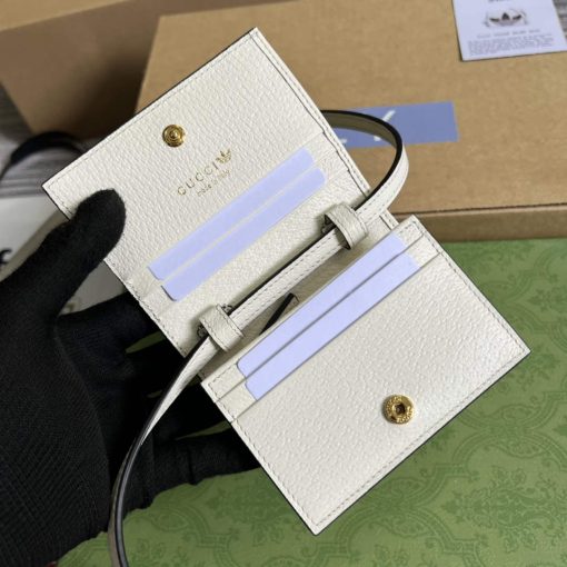 Adidas x Gucci Card Case With Horsebit Off-white And Black Leather - Image 8