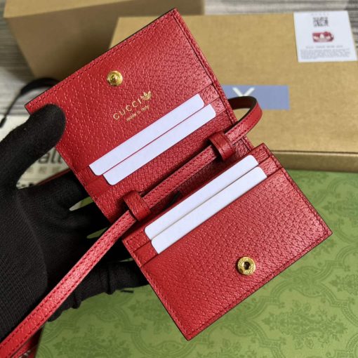 Adidas x Gucci Card Case With Horsebit Off-white And Red Leather - Image 7