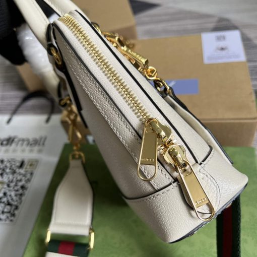 Adidas x Gucci Horsebit 1955 Mini Bag White And Black Leather - Image 6