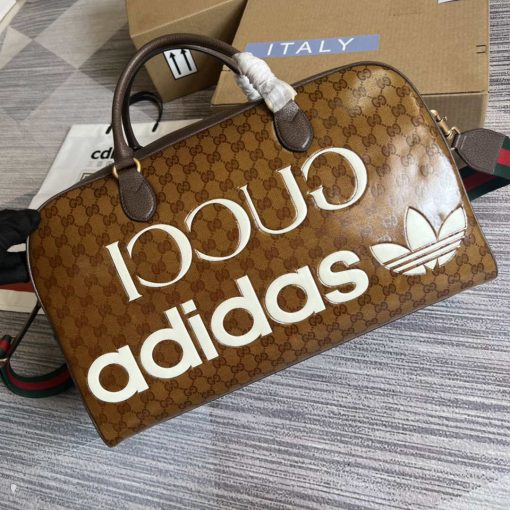 Adidas x Gucci Large Duffle Bag Brown - Image 4