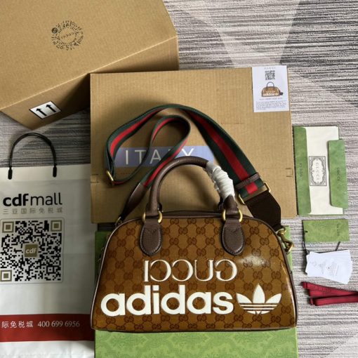 Adidas x Gucci Mini Duffle Bag Brown - Image 2