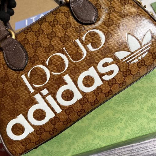 Adidas x Gucci Mini Duffle Bag Brown - Image 5