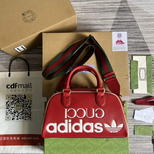 Adidas x Gucci Mini Duffle Bag Red - Image 2