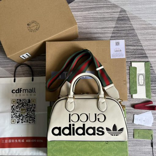 Adidas x Gucci Mini Duffle Bag White - Image 2