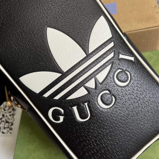 Adidas x Gucci Mini Top Handle Bag Black Leather - Image 5