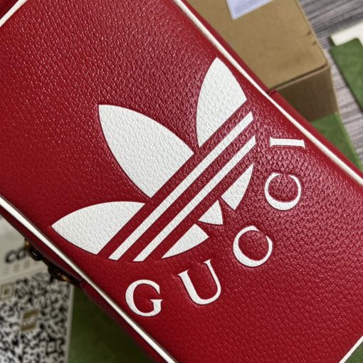 Adidas x Gucci Mini Top Handle Bag Red Leather - Image 5