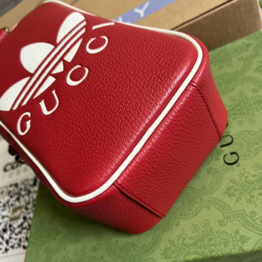 Adidas x Gucci Mini Top Handle Bag Red Leather - Image 7