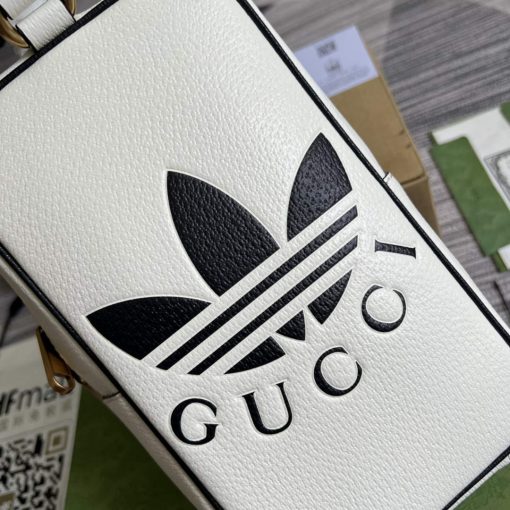 Adidas x Gucci Mini Top Handle Bag White Leather - Image 5