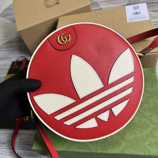 Adidas x Gucci Ophidia Shoulder Bag Red Leather - Image 4