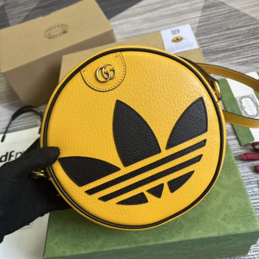 Adidas x Gucci Ophidia Shoulder Bag Yellow Leather - Image 4