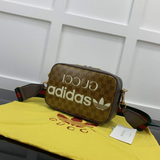 Adidas x Gucci Small Shoulder Bag Beige And Brown GG Canvas - Image 2