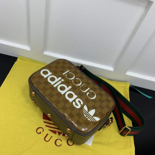 Adidas x Gucci Small Shoulder Bag Beige And Brown GG Canvas - Image 5