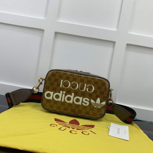 Adidas x Gucci Small Shoulder Bag Beige And Brown GG Canvas