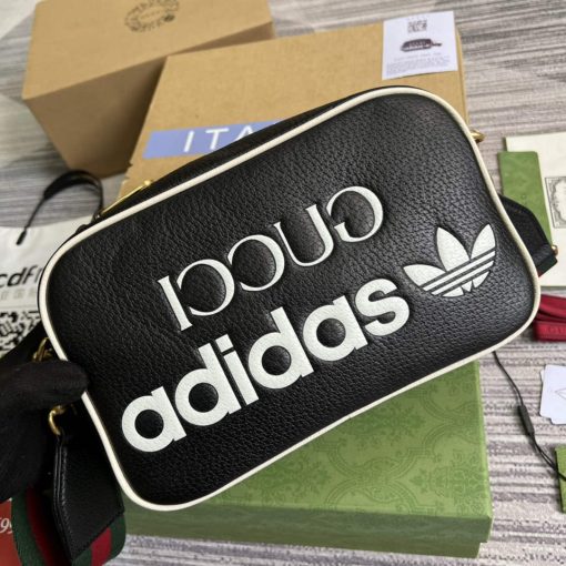 Adidas x Gucci Small Shoulder Bag Black Leather - Image 4