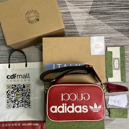 Adidas x Gucci Small Shoulder Bag Red Leather