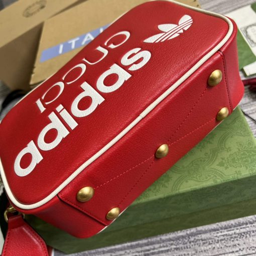 Adidas x Gucci Small Shoulder Bag Red Leather - Image 7