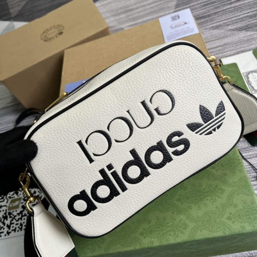 Adidas x Gucci Small Shoulder Bag White Leather - Image 4