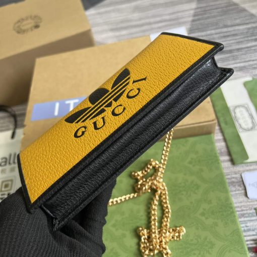 Adidas x Gucci Wallet With Chain Off-black And Yellow Leather - Image 5