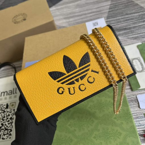 Adidas x Gucci Wallet With Chain Off-black And Yellow Leather