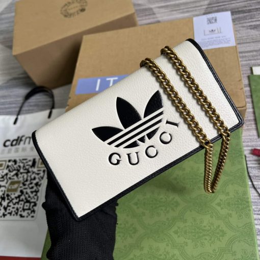 Adidas x Gucci Wallet With Chain Off-white And Black Leather