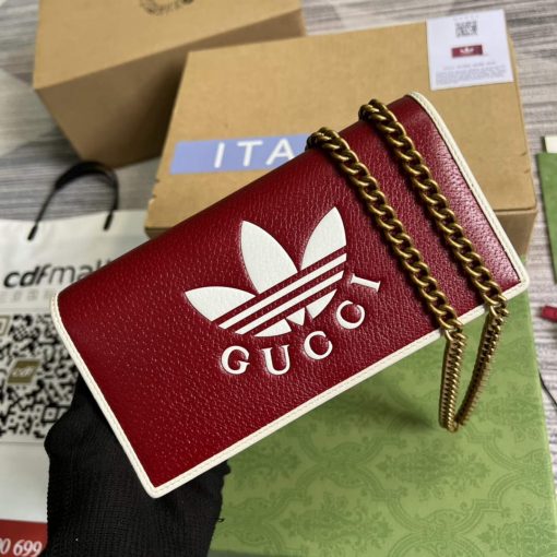 Adidas x Gucci Wallet With Chain Off-white And Red Leather