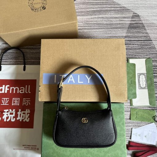 Gucci Aphrodite Shoulder Bag With Double G Black
