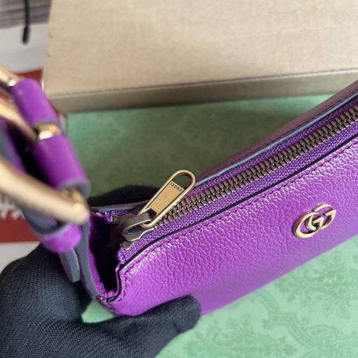 Gucci Aphrodite Shoulder Bag With Double G Purple - Image 5