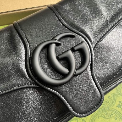 Gucci Aphrodite Small Shoulder Bag Black Soft Leather - Image 6