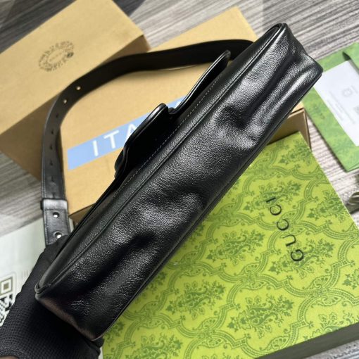 Gucci Aphrodite Small Shoulder Bag Black Soft Leather - Image 10