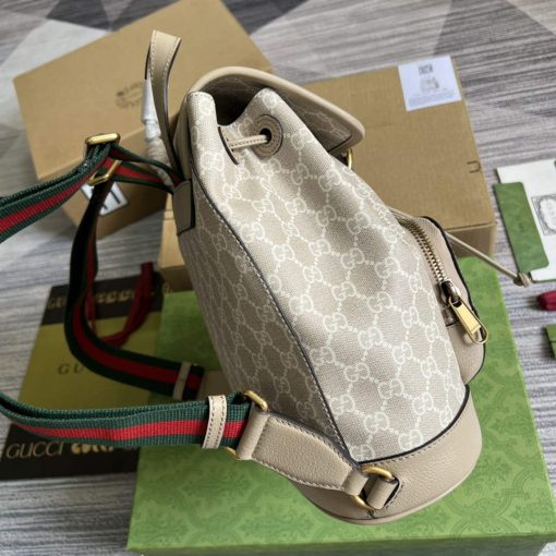 Gucci Backpack With Interlocking G Beige And White - Image 3