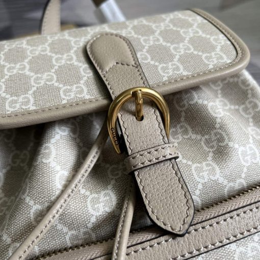 Gucci Backpack With Interlocking G Beige And White - Image 5