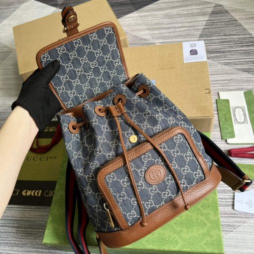 Gucci Backpack With Interlocking G Blue - Image 8