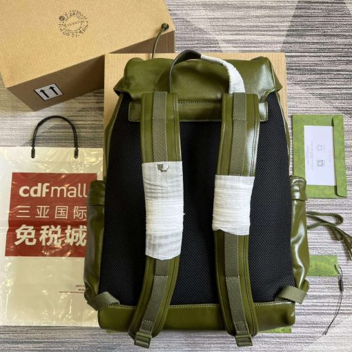 Gucci Backpack With Tonal Double G Forest Green - Image 2