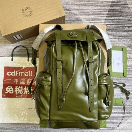 Gucci Backpack With Tonal Double G Forest Green