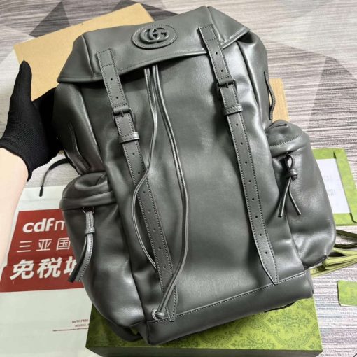 Gucci Backpack With Tonal Double G Gray - Image 4