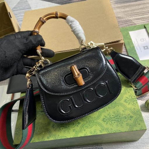 Gucci Bamboo 1947 Mini Top Handle Bag Black - Image 4