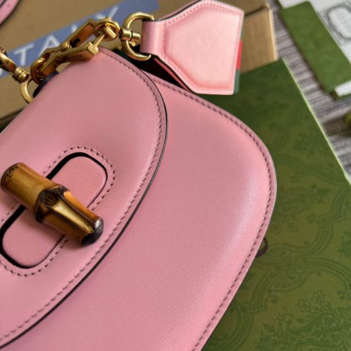 Gucci Bamboo 1947 Mini Top Handle Bag Pink - Image 6