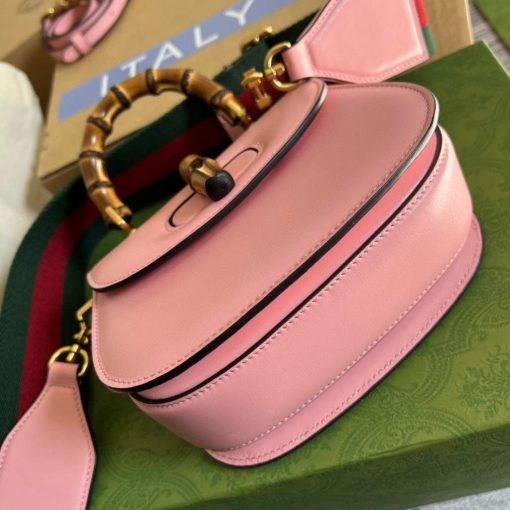 Gucci Bamboo 1947 Mini Top Handle Bag Pink - Image 7