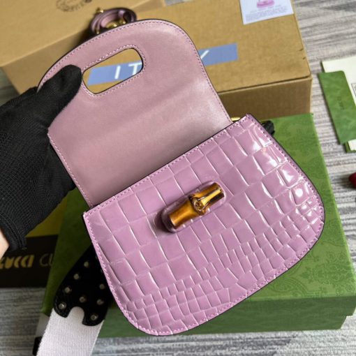 Gucci Bamboo 1947 Mini Top Handle Bag Pink - Image 8