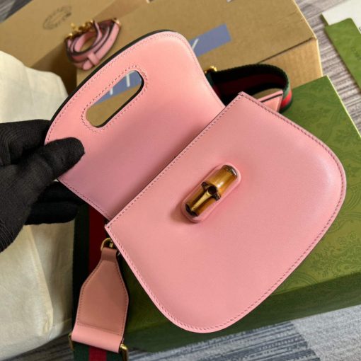 Gucci Bamboo 1947 Mini Top Handle Bag Pink - Image 8