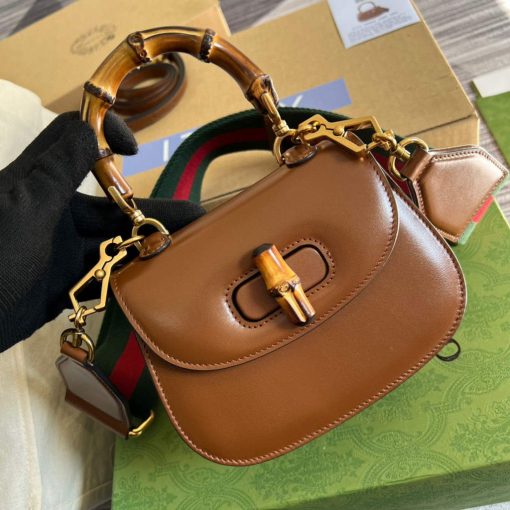 Gucci Bamboo 1947 Mini Top Handle Bag Tan - Image 4