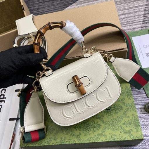 Gucci Bamboo 1947 Mini Top Handle Bag White - Image 4