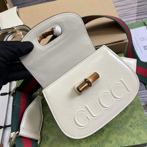 Gucci Bamboo 1947 Mini Top Handle Bag White - Image 8