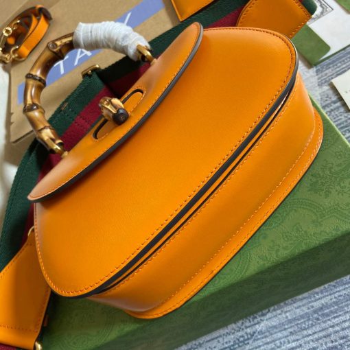 Gucci Bamboo 1947 Small Top Handle Bag Orange - Image 7