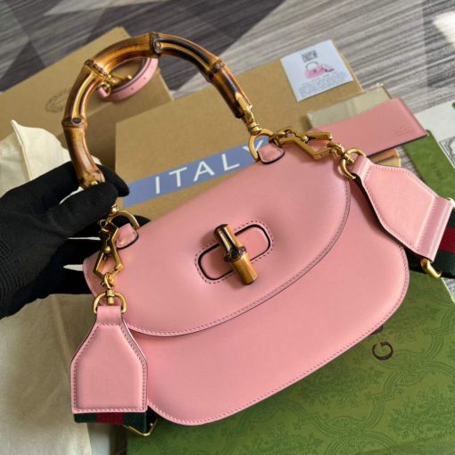 Gucci Bamboo 1947 Small Top Handle Bag Pink - Image 4