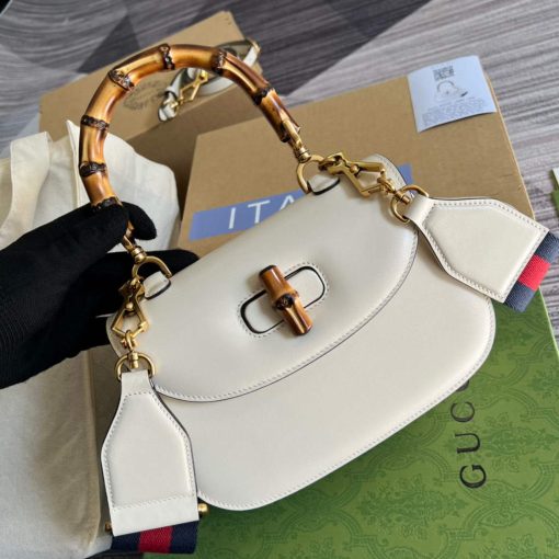 Gucci Bamboo 1947 Small Top Handle Bag White - Image 4