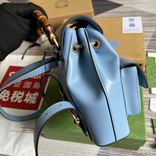 Gucci Bamboo Backpack Blue - Image 3